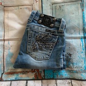 Miss Me capris with angel wings